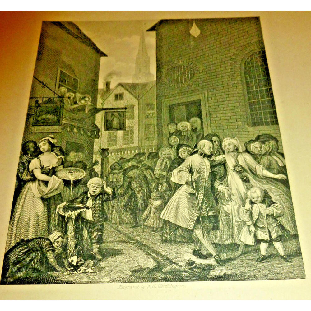 William Hogarth Times  the Day Noon Engraving by W.H. Worthington Antique Print‎